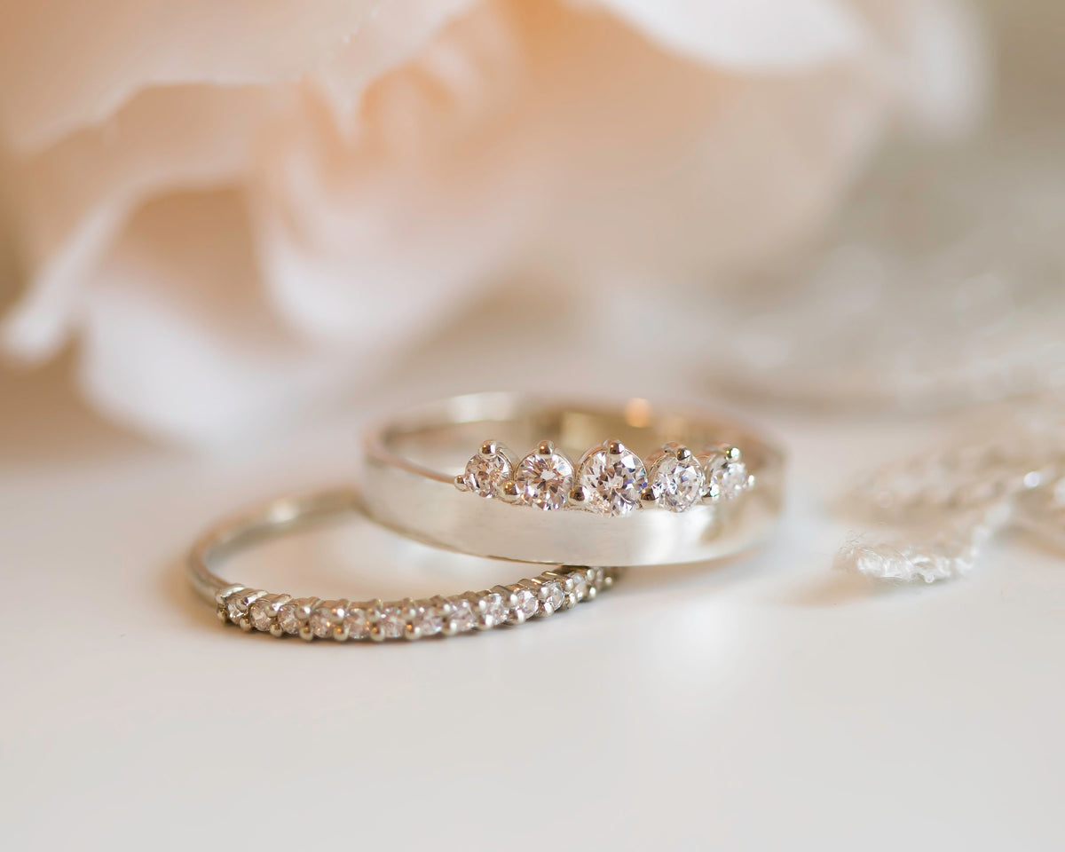 Diamond Engagement Ring, Unique Engagement Ring, Diamond Ring, Wedding Ring, Diamond Band, Five Stone Ring, 14K Gold Diamond Ring