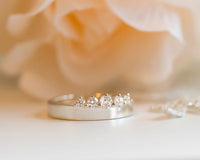 Diamond Engagement Ring, Unique Engagement Ring, Diamond Ring, Wedding Ring, Diamond Band, Five Stone Ring, 14K Gold Diamond Ring