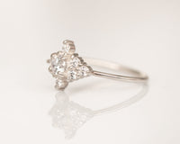 Diamond Engagement ring, Unique Diamond Ring, Diamond Cluster ring, Cluster engagement ring, Valentines Day Gift, 14K Gold Diamond Ring