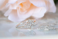 Diamond Engagement ring, Unique Diamond Ring, Diamond Cluster ring, Cluster engagement ring, Valentines Day Gift, 14K Gold Diamond Ring
