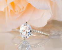 Oval Moissanite Engagement Ring, 2 Carat Moissanite Ring, Oval Engagement Ring, 2 ct Moissanite Engagement Ring, Oval Moissanite Ring