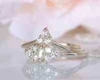 Diamond V Ring, V shape Wedding Band, Chevron Ring, Delicate Diamond Cevron Wedding Band, Cluster ring, Nesting Band, Stacking Diamond Ring