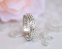 Diamond Wedding Band, Eternity Wedding Band, Diamond Eternity Band, Eternity Diamond Ring, Unique Wedding Ring, Lace Ring, Anniversary Ring