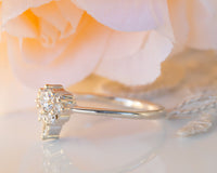 Unique Diamond Engagement ring, Diamond Ring, Diamond Cluster ring, Cluster engagement ring, Gold Diamond Ring, Valentines Day Gift