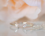 Nesting Ring, Marquise Diamond Ring, Diamond Wedding ring, Marquise Wedding Band, Open Diamond Ring Matching Ring, 14K Marquise Diamond Ring