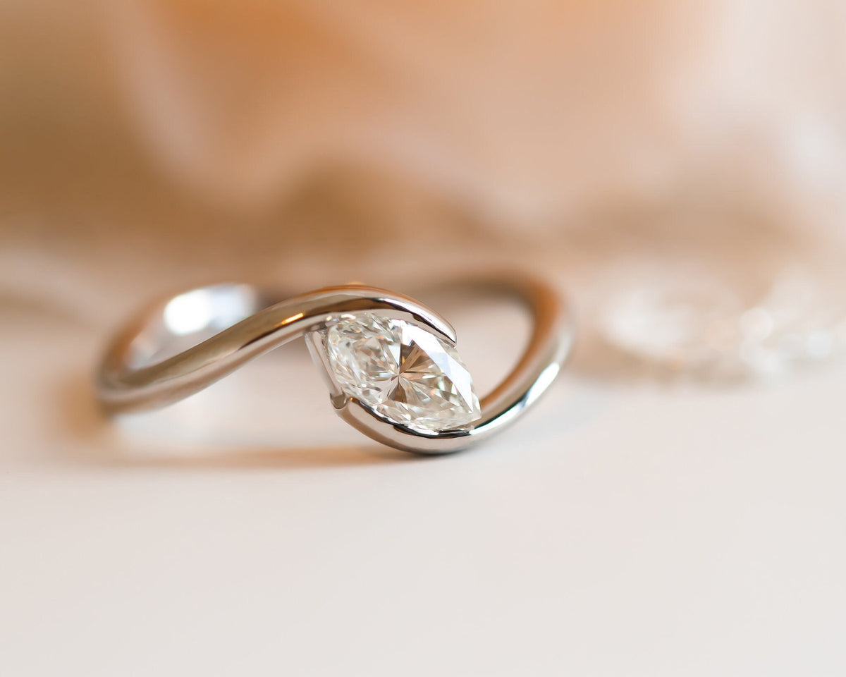 Marquise Engagement Ring, Marquise Diamond Ring, 14k Gold Diamond Ring, Diamond Engagement Ring, Diamond Ring for Women