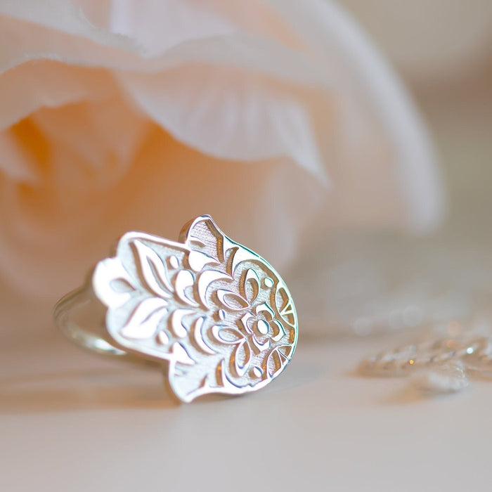 Hamsa Ring, Hand Of God, Unique Hamsa Ring, Gold Hamsa Ring, Hand of God Ring, Gift For Her, Jewish Hamsa Hand