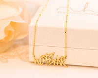 No Fear Necklace, No Fear Jewelry, Faith Over Fear, 14K Gold Pendant Necklace, Meaningful Necklace, Gift For Her, Spiritual Gold Necklace