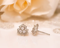 Unique Diamond Earrings, Gold Stud Earrings, Diamond Studs, 14K Diamond Earrings, Diamond Bridal Earrings Wedding Gift, Anniversary Earrings