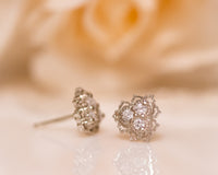 Unique Diamond Earrings, Gold Stud Earrings, Diamond Studs, 14K Diamond Earrings, Diamond Bridal Earrings Wedding Gift, Anniversary Earrings