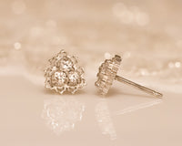 Unique Diamond Earrings, Gold Stud Earrings, Diamond Studs, 14K Diamond Earrings, Diamond Bridal Earrings Wedding Gift, Anniversary Earrings