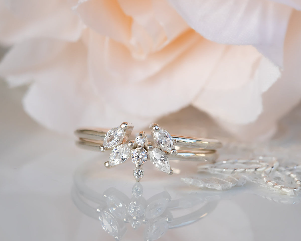 Diamond Ring, Unique Diamond Engagement Ring, Cluster Diamond Ring, Unique Engagement Ring, 14K Gold Diamond Ring, Art Deco Diamond Ring