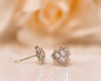 Unique Diamond Earrings, Gold Stud Earrings, Diamond Studs, 14K Diamond Earrings, Diamond Bridal Earrings Wedding Gift, Anniversary Earrings