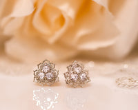 Unique Diamond Earrings, Gold Stud Earrings, Diamond Studs, 14K Diamond Earrings, Diamond Bridal Earrings Wedding Gift, Anniversary Earrings