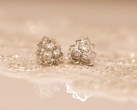 Unique Diamond Earrings, Gold Stud Earrings, Diamond Studs, 14K Diamond Earrings, Diamond Bridal Earrings Wedding Gift, Anniversary Earrings