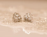 Unique Diamond Earrings, Gold Stud Earrings, Diamond Studs, 14K Diamond Earrings, Diamond Bridal Earrings Wedding Gift, Anniversary Earrings