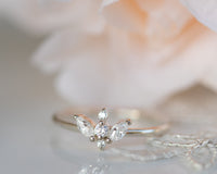 Diamond Ring, Unique Diamond Engagement Ring, Cluster Diamond Ring, Unique Engagement Ring, 14K Gold Diamond Ring, Art Deco Diamond Ring