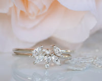 Diamond Ring, Unique Diamond Engagement Ring, Cluster Diamond Ring, Unique Engagement Ring, 14K Gold Diamond Ring, Art Deco Diamond Ring