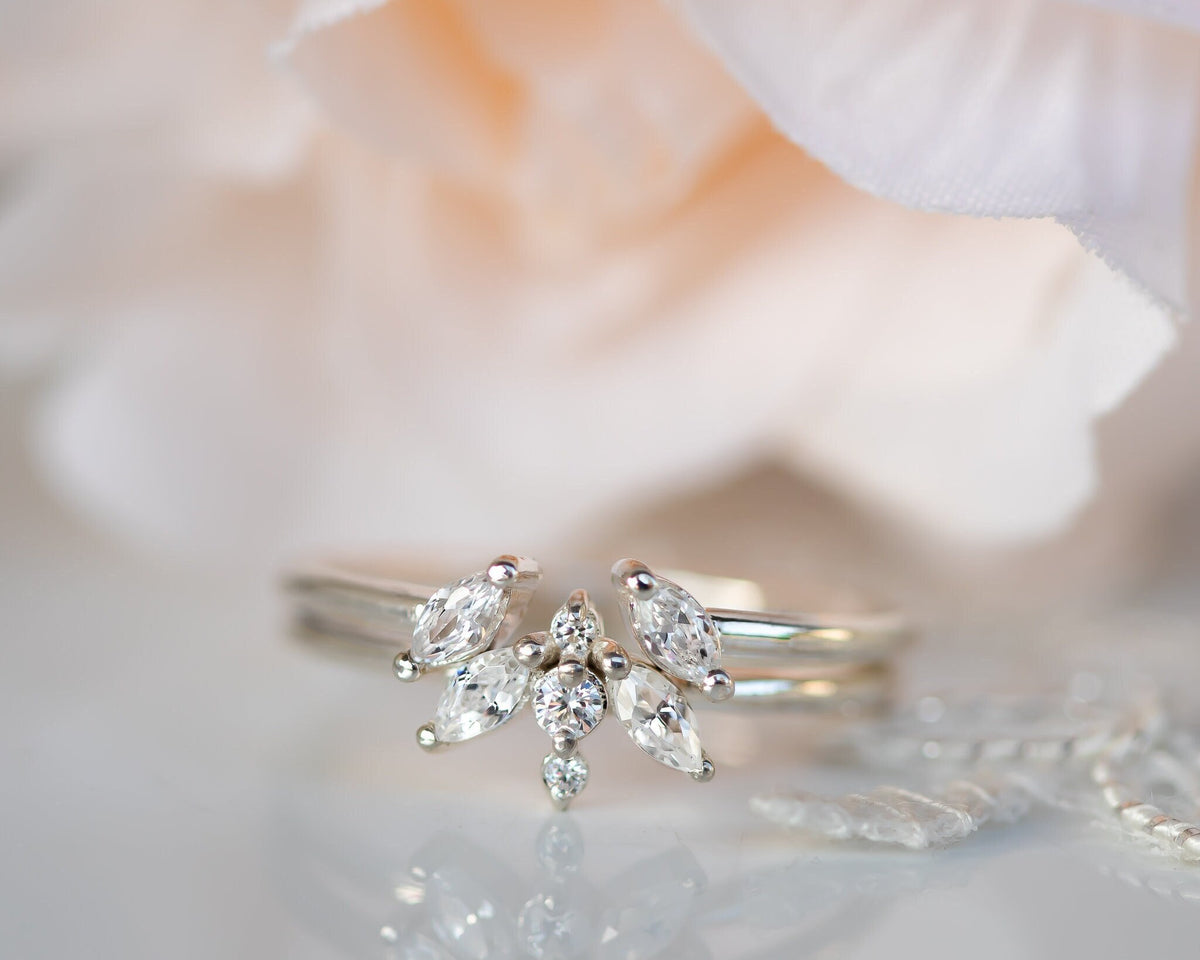 Diamond Ring, Unique Diamond Engagement Ring, Cluster Diamond Ring, Unique Engagement Ring, 14K Gold Diamond Ring, Art Deco Diamond Ring
