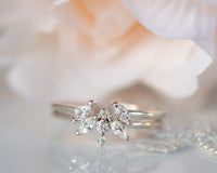 Diamond Ring, Unique Diamond Engagement Ring, Cluster Diamond Ring, Unique Engagement Ring, 14K Gold Diamond Ring, Art Deco Diamond Ring