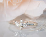 Diamond Ring, Unique Diamond Engagement Ring, Cluster Diamond Ring, Unique Engagement Ring, 14K Gold Diamond Ring, Art Deco Diamond Ring