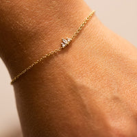 14k Gold Diamond Bracelet, Dainty Diamond Bracelet, Diamond Gold Chain Bracelet, Bridal Gift, Minimalist Diamond Bracelet, Gift For Her