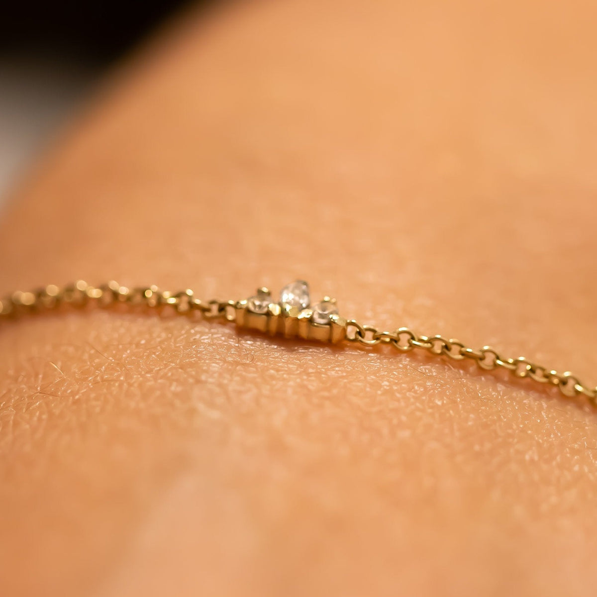 14k Gold Diamond Bracelet, Dainty Diamond Bracelet, Diamond Gold Chain Bracelet, Bridal Gift, Minimalist Diamond Bracelet, Gift For Her