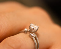 Moissanite Diamond Ring Set, 1 CT Diamond Engagement Ring Bridal Set, Moissanite Engagement Ring Set, 1 ct Engagement Ring and Wedding Band