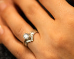 Moissanite Diamond Ring Set, 1 CT Engagement Ring Cevron Wedding Set, Bridal Set Moissanite Engagement Ring Set 1 CT Diamond Engagement Ring
