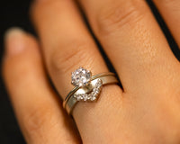 Unique Diamond Band, Diamond Wedding Ring, Wedding Diamond Ring, Chevron Diamond Wedding Band, Diamond V Ring, 14K, 18K, Gold Diamond Ring