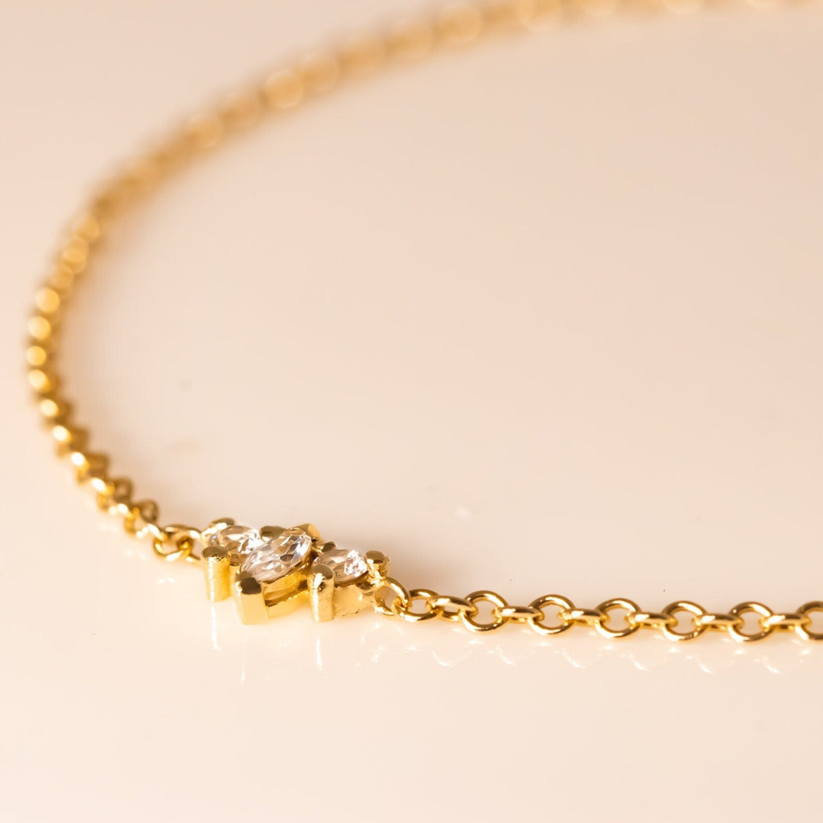 14k Gold Diamond Bracelet, Dainty Diamond Bracelet, Diamond Gold Chain Bracelet, Bridal Gift, Minimalist Diamond Bracelet, Gift For Her