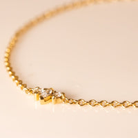 14k Gold Diamond Bracelet, Dainty Diamond Bracelet, Diamond Gold Chain Bracelet, Bridal Gift, Minimalist Diamond Bracelet, Gift For Her