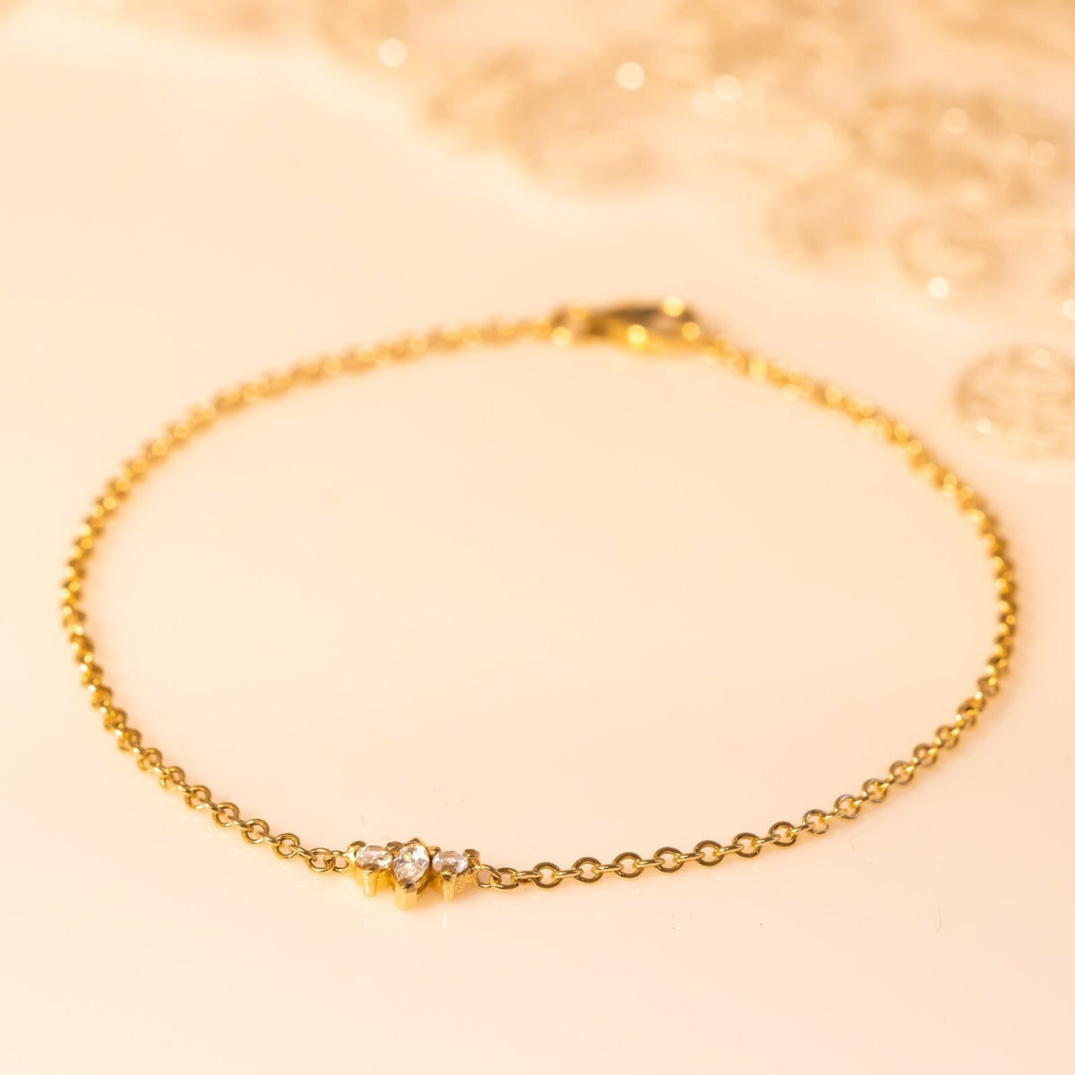 14k Gold Diamond Bracelet, Dainty Diamond Bracelet, Diamond Gold Chain Bracelet, Bridal Gift, Minimalist Diamond Bracelet, Gift For Her