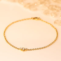 14k Gold Diamond Bracelet, Dainty Diamond Bracelet, Diamond Gold Chain Bracelet, Bridal Gift, Minimalist Diamond Bracelet, Gift For Her