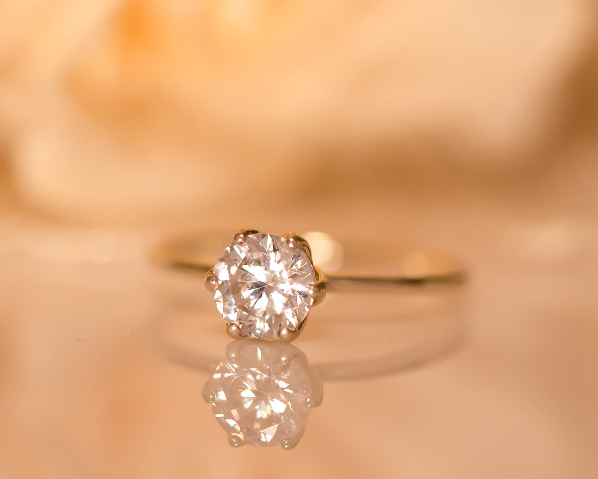 1 CT Engagement Ring, Moissanite Diamond Ring, 1 CT Diamond Ring, Moissanite Engagement Ring, 1 Carat Diamond Gold Ring, Solitaire Gold Ring טבעת יהלום, טבעת אירוסין, סיון לוטן - Sivan Lotan Jewelry - 