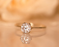 1 CT Engagement Ring, Moissanite Diamond Ring, 1 CT Diamond Ring, Moissanite Engagement Ring, 1 Carat Diamond Gold Ring, Solitaire Gold Ring טבעת יהלום, טבעת אירוסין, סיון לוטן - Sivan Lotan Jewelry - 