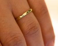 14k Gold Hammered Ring, Gold Wedding Band, Comfort Fit Gold Ring