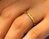 14k Gold Hammered Ring, Gold Wedding Band, Comfort Fit Gold Ring