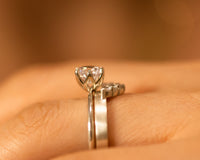 Moissanite Diamond Ring Set, 1 CT Engagement Ring Cevron Wedding Set, Bridal Set Moissanite Engagement Ring Set 1 CT Diamond Engagement Ring