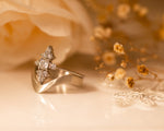 Diamond Wedding Ring Set, Bridal Set, Cluster Diamond Engagement ring, Unique Diamond Ring, Diamond Cluster ring, Cluster engagement ring