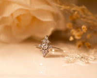 Diamond Wedding Ring Set, Bridal Set, Cluster Diamond Engagement ring, Unique Diamond Ring, Diamond Cluster ring, Cluster engagement ring