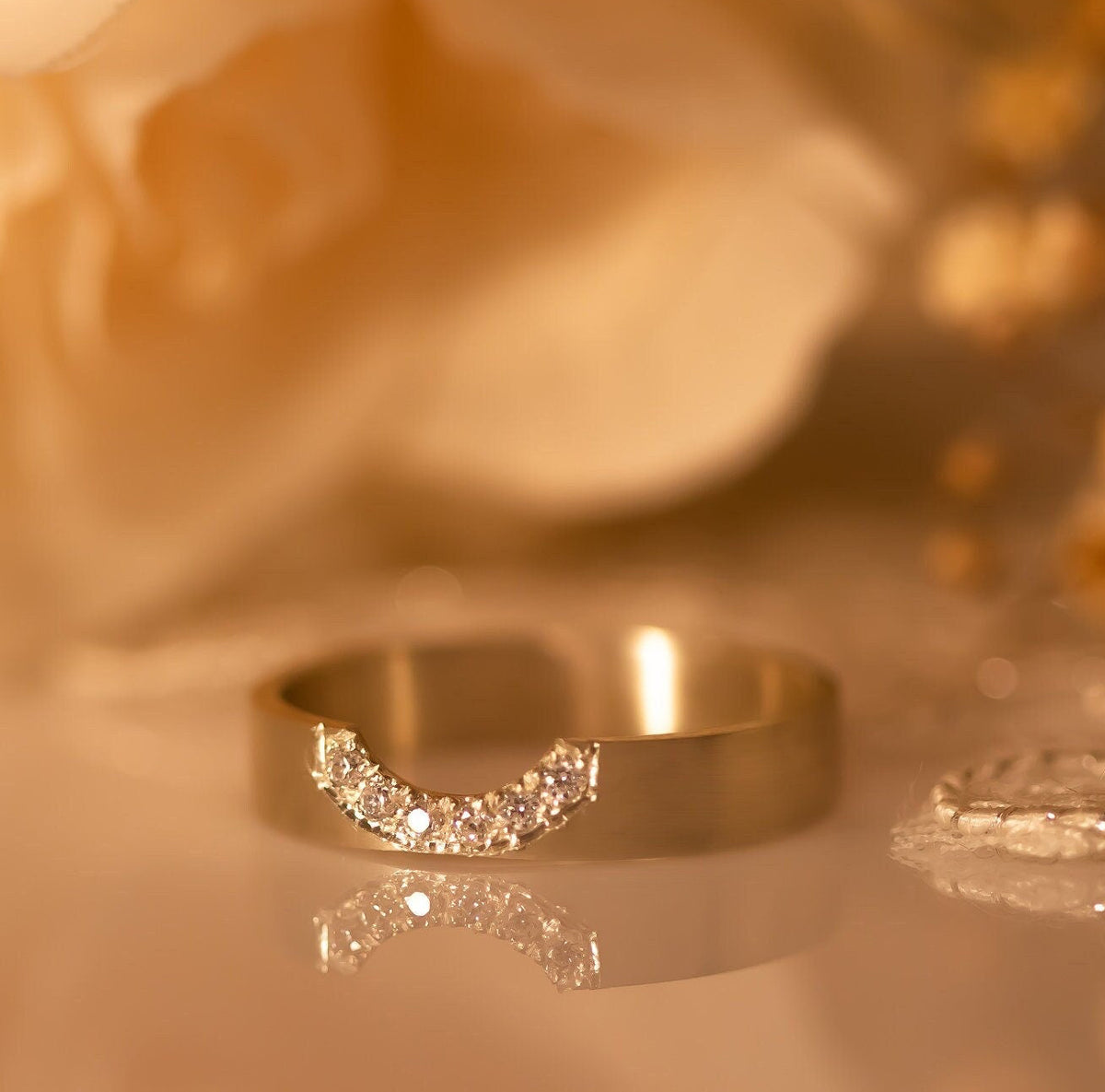 Diamond Wedding Band, Halo Diamond Ring, Diamond Enhancer Ring, Enhancer Wedding Band For Round or Oval Unique Diamond Wedding Band 14K, 18K