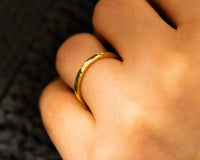 14k Gold Hammered Ring, Gold Wedding Band, Comfort Fit Gold Ring