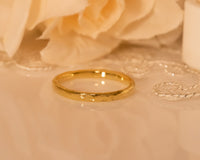 14k Gold Hammered Ring, Gold Wedding Band, Comfort Fit Gold Ring