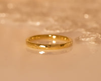 14k Gold Hammered Ring, Gold Wedding Band, Comfort Fit Gold Ring