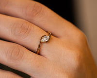 Diamond Engagement Ring, Marquise Diamond Gold Ring, 14K or 18K Gold Marquise cut Diamond Engagement Ring