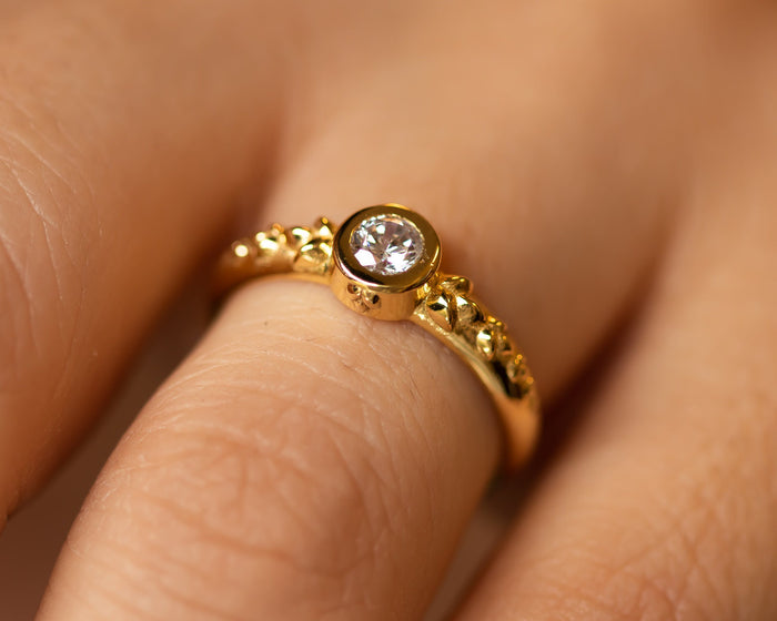 Unique Diamond Engagement Ring, Leaf Diamond Ring, Unique Diamond Ring, 14k Gold Diamond Ring, Bold Ring, Diamond Gold ring, Solid Gold Ring