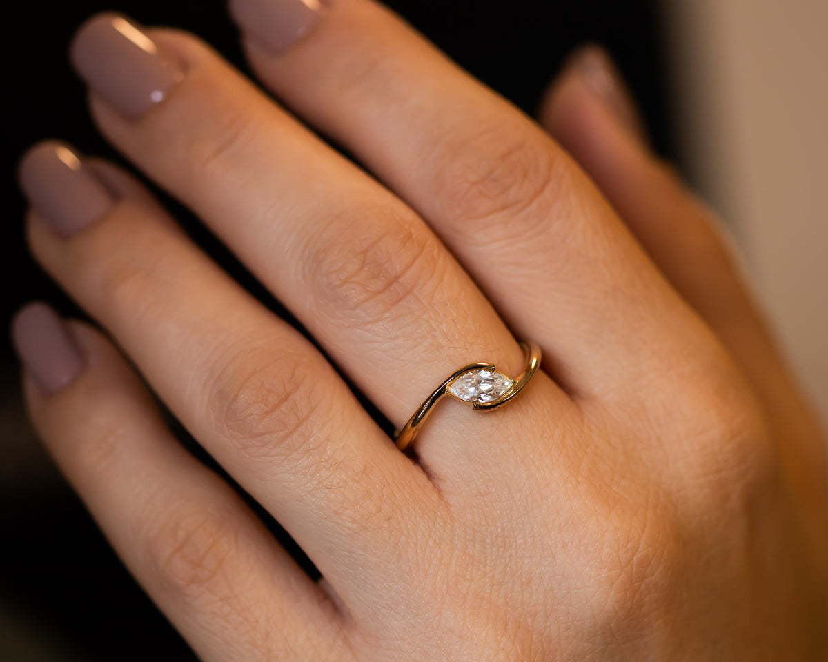Marquise Engagement Ring, Marquise Diamond Ring, 14k Gold Diamond Ring, Diamond Engagement Ring, Diamond Ring for Women