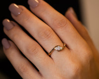 Diamond Engagement Ring, Marquise Diamond Gold Ring, 14K or 18K Gold Marquise cut Diamond Engagement Ring