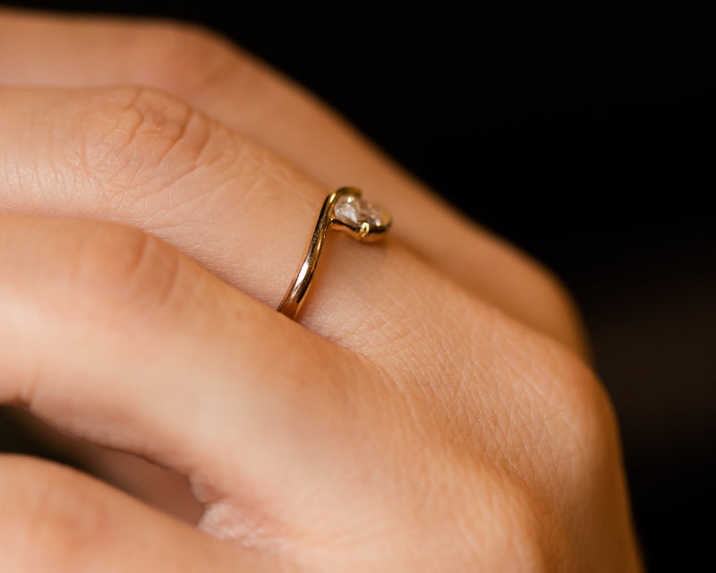 Diamond Engagement Ring, Marquise Diamond Gold Ring, 14K or 18K Gold Marquise cut Diamond Engagement Ring